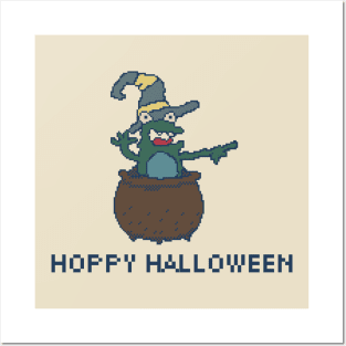 Hoppy Halloween - Frog Boiling 8bit Pixel Art Posters and Art